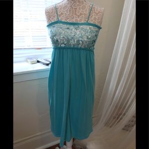 Blue sequin dress